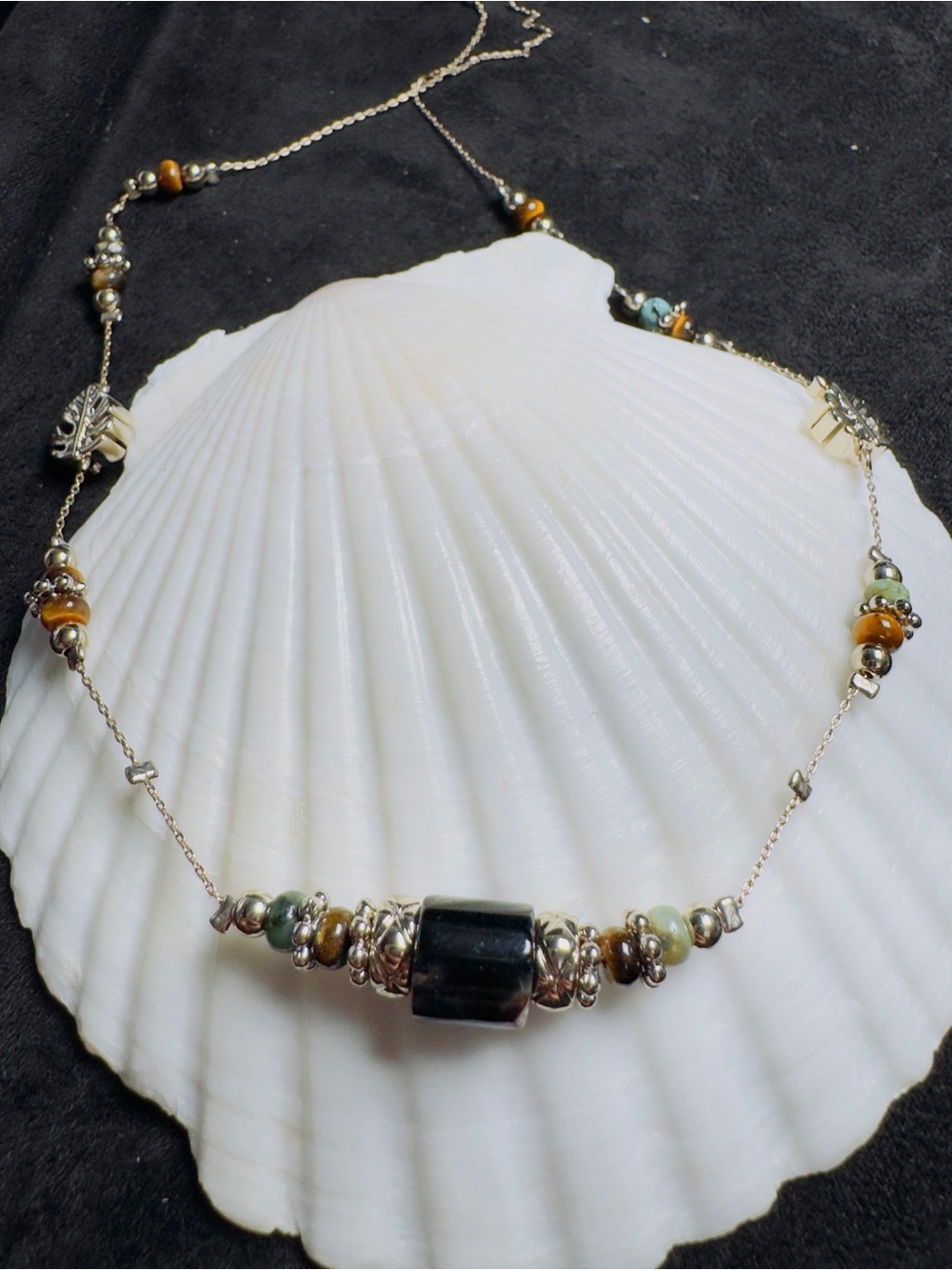 Natural Stone Gold Plated Copper Necklace